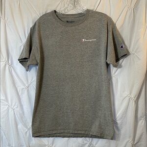 Champion Men's Heather Gray Short Sleeve Tee-Size medium